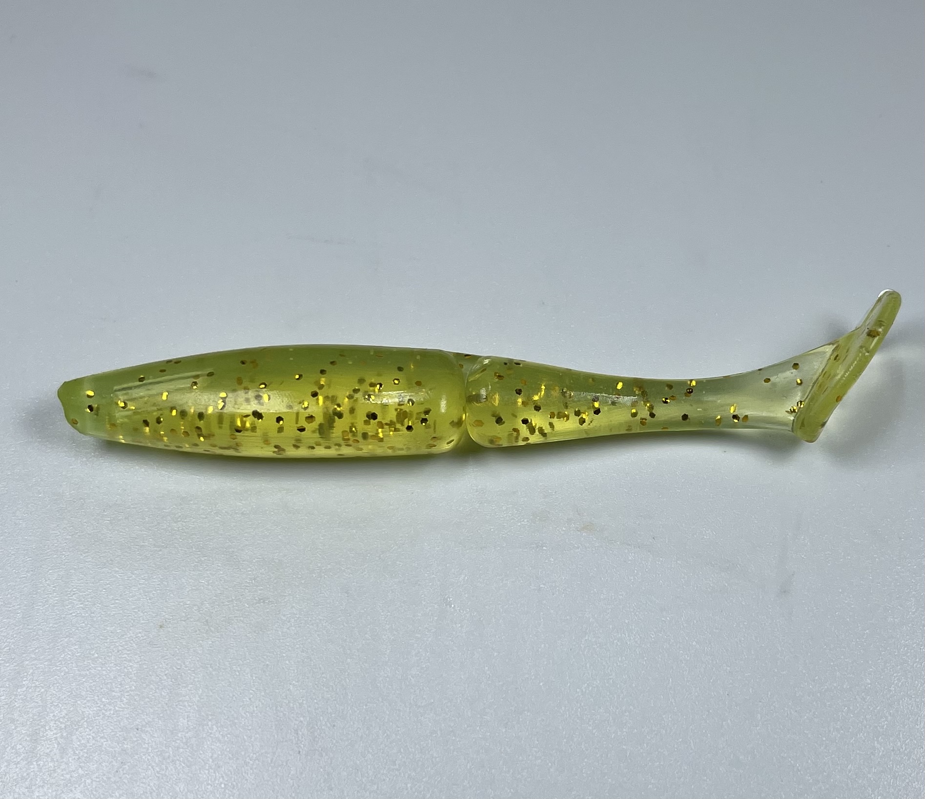 4″ Swim Bait Chartreuse with Gold Flake