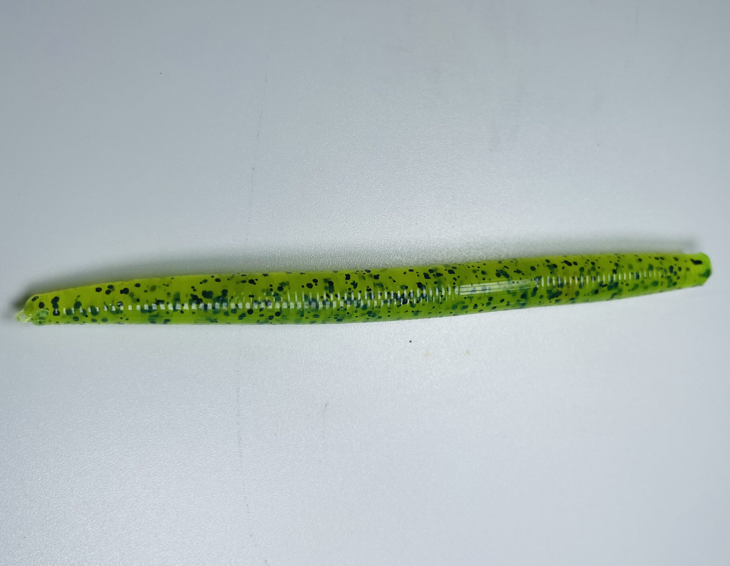 6″ Trick Worm mag Chartreuse Black Flake | JBS Custom Baits